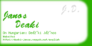 janos deaki business card